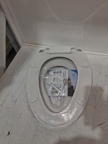 garvee elongated toilet seat with built in toddler seat - white image 3