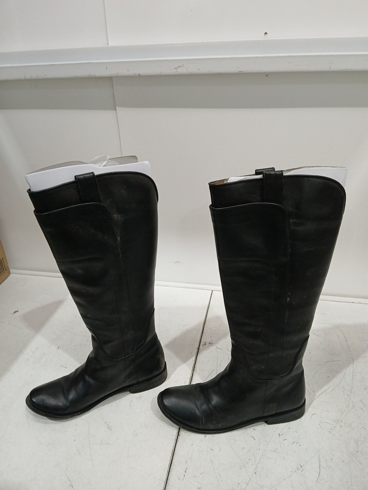 women's leather frye paige tall riding boots - size 8 - Black image 4