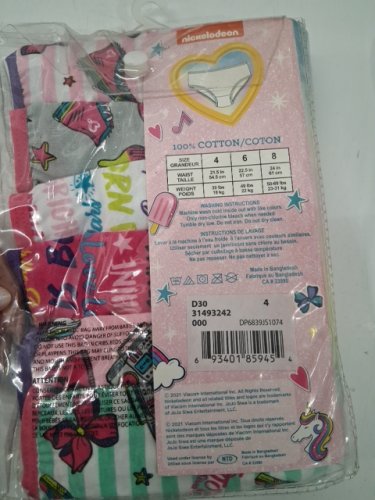 6PK girl's JOJO SIWA cottons brief underwear - size 4 - assorted colors image 3