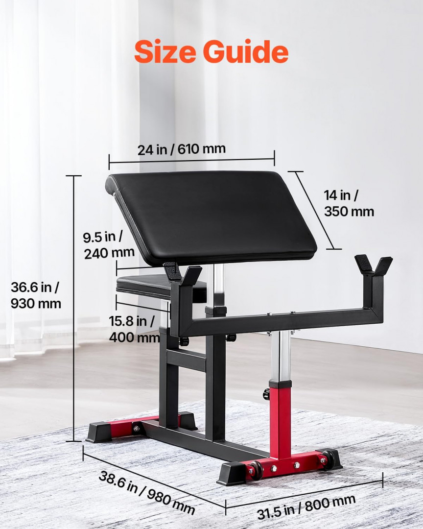Preacher Curl Training Bench - 440 LBS capacity - red/black (model:  ax1010) image 2