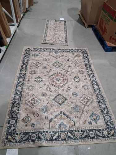 2pc washluxe area rug & runner set - 5ft x 7ft & 2.25ft x 5ft - beige/brown/green (model: 2046294) image 3