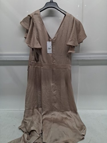 Womens City Chic Flirty Jen Flutter Sleeve Maxidress - SMALL -TAUPE image 4