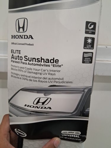 HONDA ELITE AUTO SUNSHADE - UNIVERSAL - WHITE/SILVER image 3