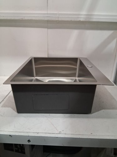 single bowl drop in top mount kitchen sink - 25" x 22" x 9" - stainless steel - (model:‎TBM802522U923) image 7
