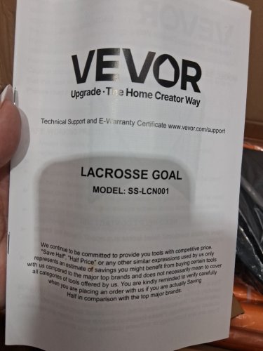 vevor Portable Backyard Lacrosse Goal post - 6FT x 6FT - Orange (Model:YC-SS-LCN001) image 3