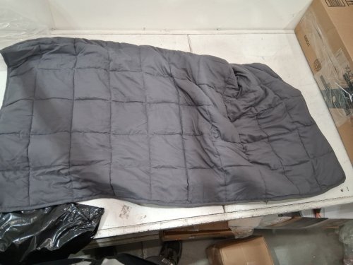 REVERSIBLE TEMPERATURE REGULATING WEIGHTED BLANKET - 15LBS - 48" x 72" - GREY image 3