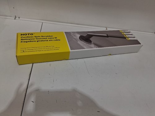hoto electric spin scrubber brush with 6 Brush Heads - 51" handle - black (model: QWQJS001/1848324) image 2