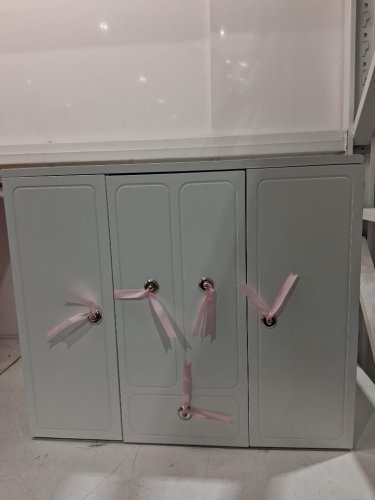 Girls Our Generation Wooden Doll Wardrobe closet - 8" x 23" x 19.7" - White image 4