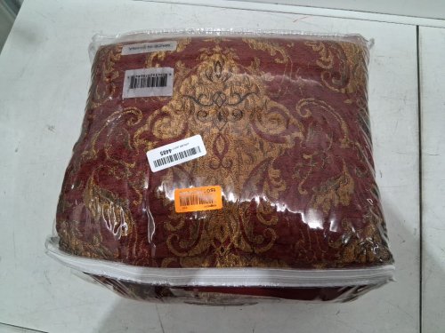 3PC Loom and Mill Luxury Classic Damask Quilted Bedspread with 2 Shams Quilt Set - King - Red/Gold - (Model: LM-HFB-FlorenceRD-King) image 3