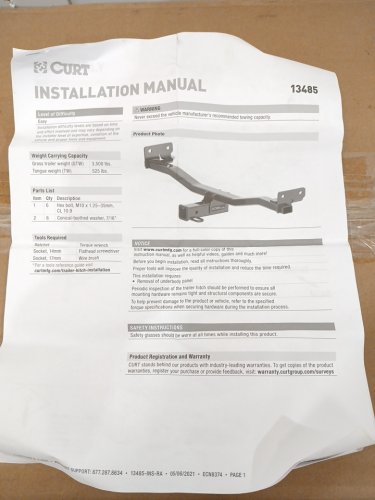 curt Class 3 Trailer Hitch - 3500lbs cap - For 2022 to 2026 Hyundai Tucson and 2023 to 2027 Kia Sportage - Black (Model: 13485) image 6