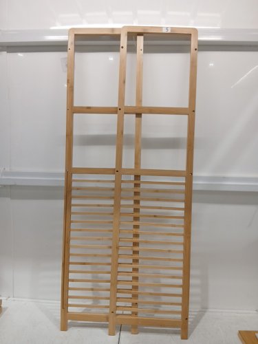 Baveke 2-IN-1 BAMBOO Easy to Install 3-Tier Shelves and Tilt Out Laundry Basket - 47" X 16" X 12" - 3T-Small/NATURAL (MODEL: YSJ-01-3) image 9