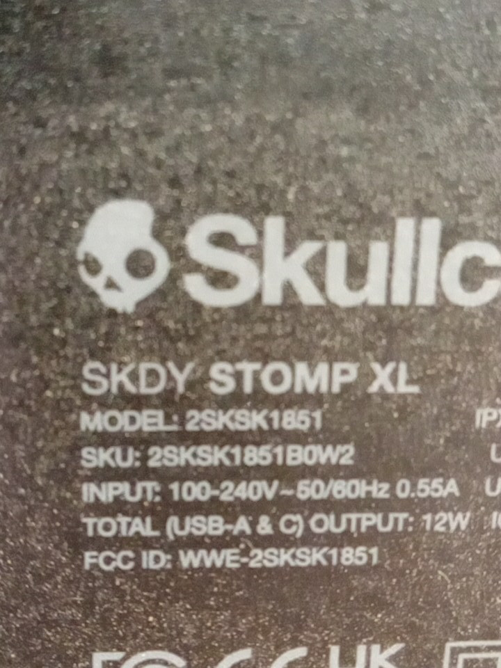 SKULLCANDY Stomp XL Wireless Bluetooth Party Speaker - Integrated Carry Handle​, IPX5 water resistance, 12-hour battery life - BLACK ORANGE (MODEL:2SKSK1851/4449801) image 7