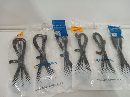2 (3pk) CABLE MATTERS multi-purpose USB A2.0 TO B CABLE (6 total) - 1.8M/6FT - black (model: 200001-BLK-6X3) image 4