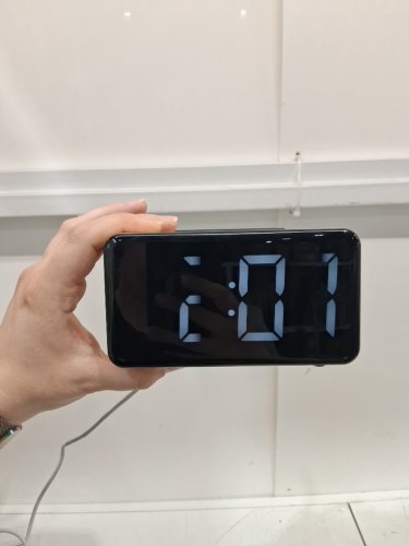 NOKLEAD Digital Alarm Clock with Large Display AND 5 Brightness LEVEL - LIGHT WOOD GRAIN/BLACK (MODEL: 5252) image 3
