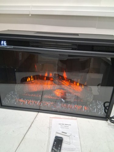 Rodalflame Wide Electric Fireplace Insert with 4 Flames Brightness - 26" - 1500W - Overheat Protection - BLACK (MODEL: FI26LOG) image 4