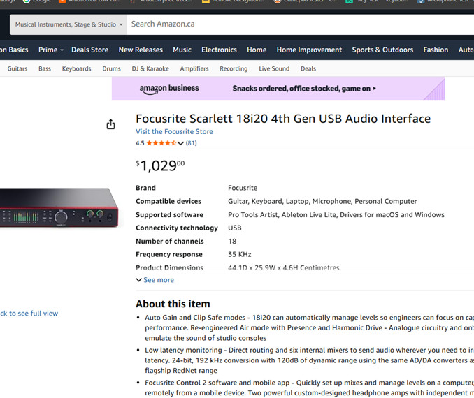 Focusrite Scarlett 18i20 4th Gen USB Audio Interface - Red/Black - (Model: AMS-SCARLETT-18I20-4G) image 2