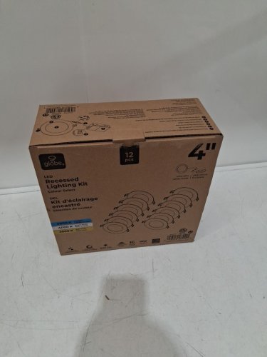 12Pk globe led recessed lighting kit - 820lm - 10w - 4" - white image 2