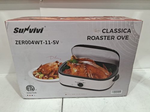 SUNVIVI Electric Roaster Oven with Self-Basting Lid - 14QT - 1450W - WHITE/BLACK (MODEL: ZER004WT-11-SV) image 2