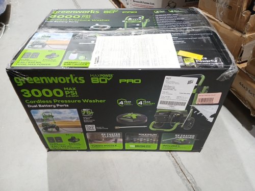 Greenworks Brushless Pressure Washer with batteries and charger - 80V - 3000PSI - Green (Model: PW80L42CO) image 2
