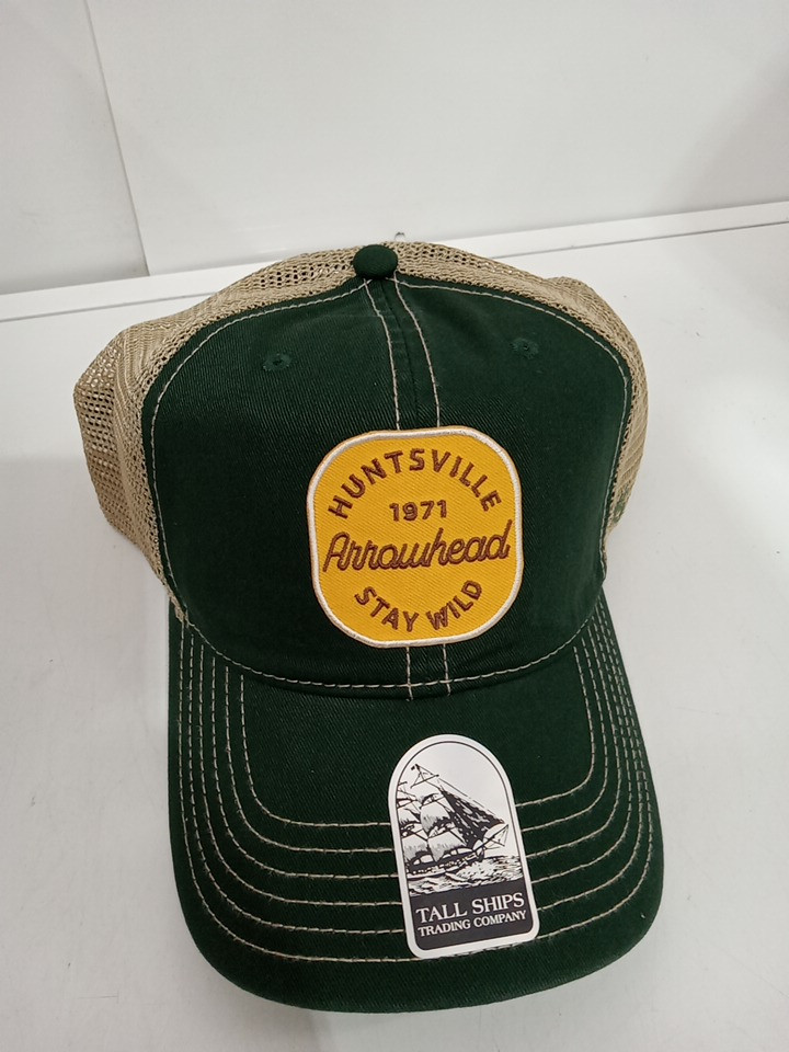 tall ships trading co. arrowhead provincial park vintage mesh back baseball cap  - osfm - forest green / brown (style: HTCTVMB-FORST) image 2