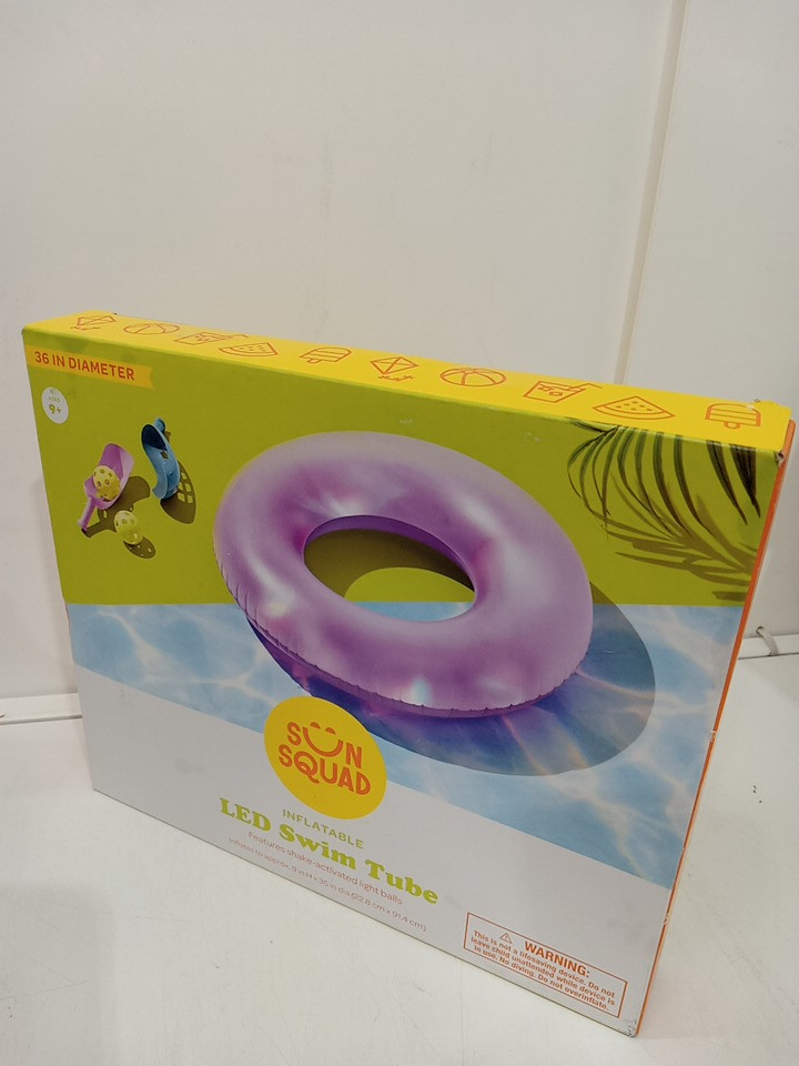 sun squad inflatable led swim tube with shake-activated light balls - 36" - PURPLE (Model: 091 11 2342 R00) image 2