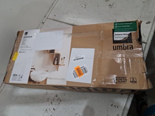 umbra montage wall mounted shelf - 24.5" x 18.5" x 6" - natural wood (model: 1017571-390) image 4