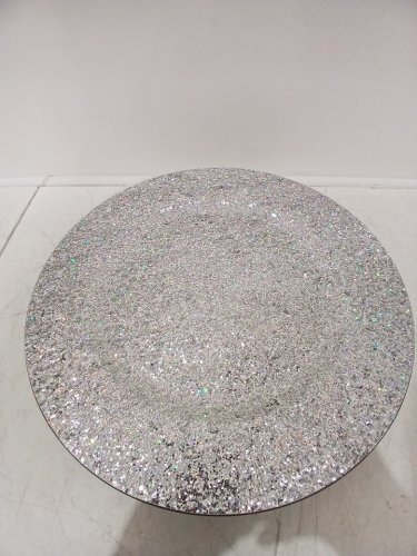12PK ROUND PLASTIC glitter CHARGER PLATES -13" - SILVER(model: xm-fy 1061sl) image 4