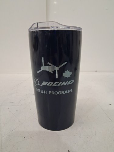 PRIMLINE *CUSTOM* "BOEING MHLH PROGRAM" STAINLESS STEEL TRAVEL TUMBLER - 20OZ - NAVY BLUE image 2