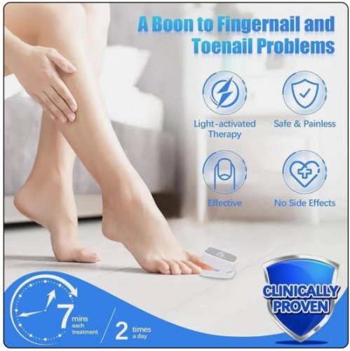 Nail Fungus Laser Treatment Device for Multiple Toenail Onychomycosis - digital display - rechargeable - white (model: L2206-A) image 2
