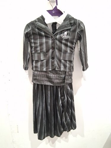 3PC GIRL'S RUBIES WEDNESDAY ADDAMS NEVERMORE ACADEMY SCHOOL UNIFORM COSTUME - SMALL (4-6) image 2