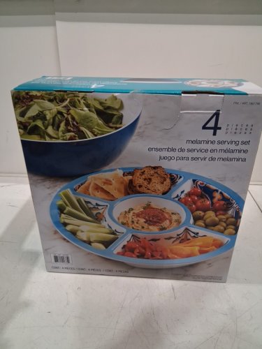 4PC PANDEX MELAMINE SERVING SET - BLUE PATTERN (MODEL:1901790) image 4