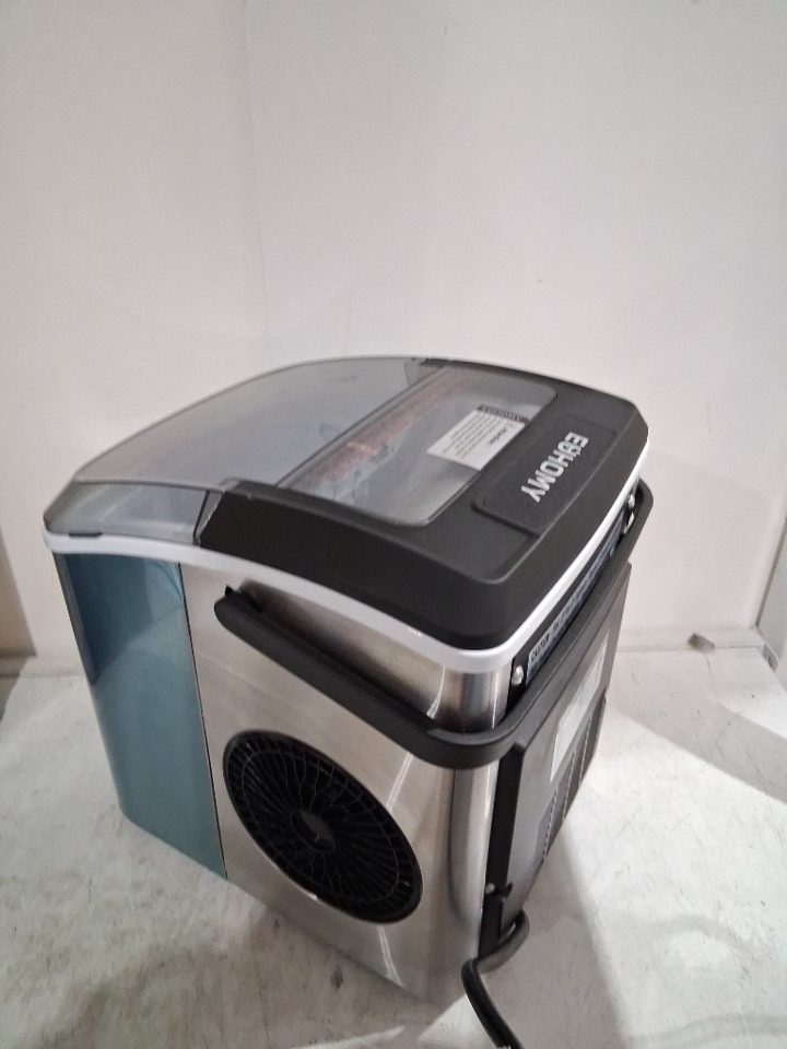 EUHOMY Countertop Ice Maker Machine with Handle, Basket & Scoop - MAKES 26LB Per Day - silver (MODEL: IM-01X/IM008-BSI-CAEH) image 5