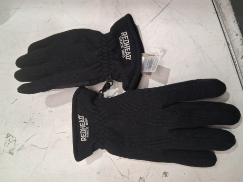 MENS REDHEAD FLEECE GLOVES- LARGE- BLACK image 2