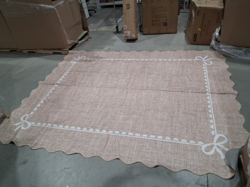 GarveeHome Scalloped Bow area rug - 8ft x 10ft - Camel beige (model: BowCamel8x10ft) image 3