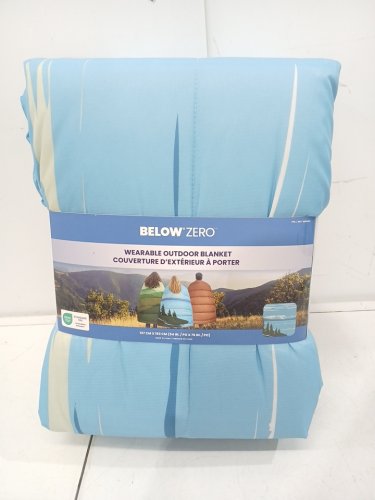 BELOW ZERO 2-IN-1 WEARABLE HOODED OUTDOOR BLANKET - 54" X 76" - GREEN/BLUE (MODEL: 1896292) image 2