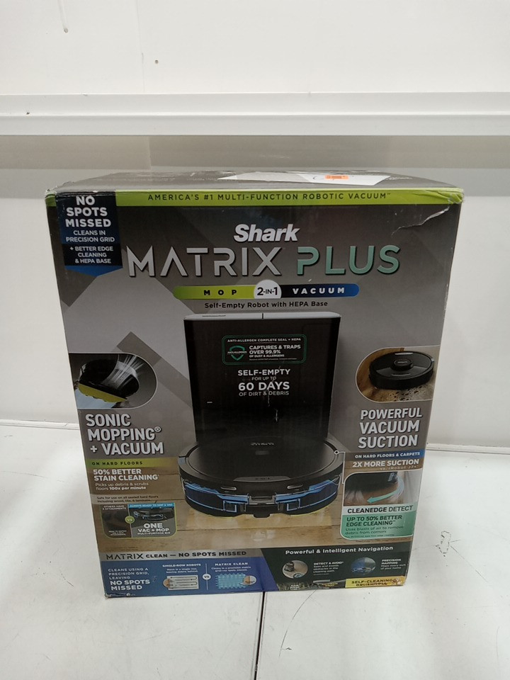 Shark matrix plus 2-in-1 Robot Vacuum and Mop with XL HEPA Self-Empty Base, Bagless, 60-Day Capacity & Matrix Clean Navigation - black/gold (model: aV2610bfca/rv2600ca) image 2