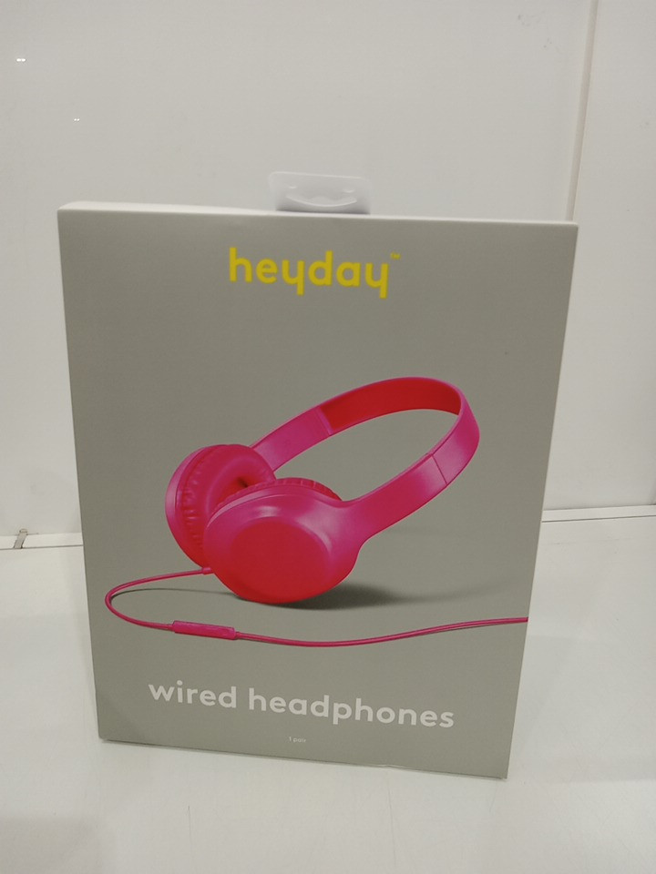 Heyday comfort fit wired on-ear headphones with microphone - 3.5mm jack - Hot Pink image 2