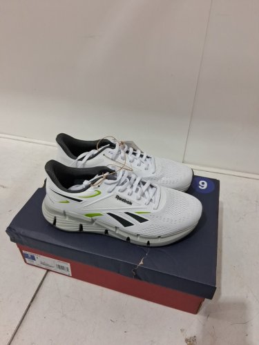 men's reebok zig dynamica running shoes - 9 - white / grey / green (model:6699011/100244518) image 3
