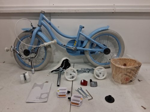 costway kid's bike with training wheels and adjustable seat - 16" wheels - blue - (model: ts10130bl-16) image 4