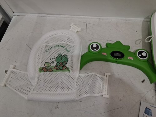 Portable Baby infant foldable frog Bathtub with thermometer - 27" x 16" - green image 4