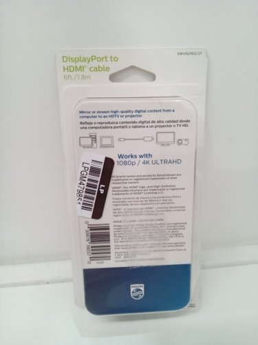 Philips DisplayPort to HDMI Cable - Supports Up to 4K UHD - 6FT - Black (Model: SWV9216G/27) image 3