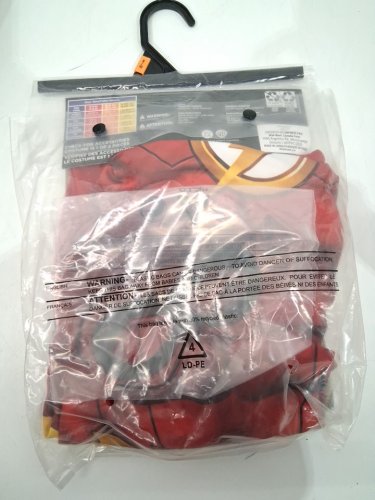 2pc BOY'S DC THE FLASH COSTUME WITH MASK - MEDIUM 8/10 - RED image 3