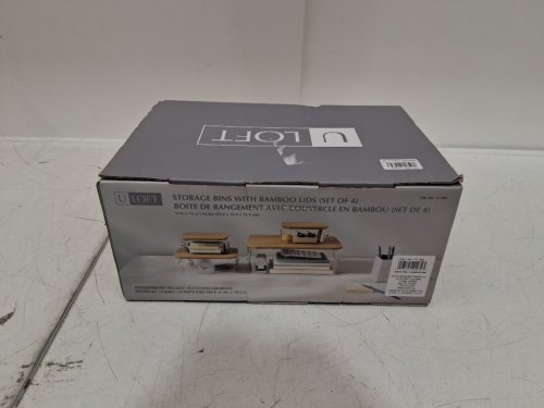 4PC ULOFT STORAGE BINS with bamboo lids - assorted sizes (model: 1711982) image 2