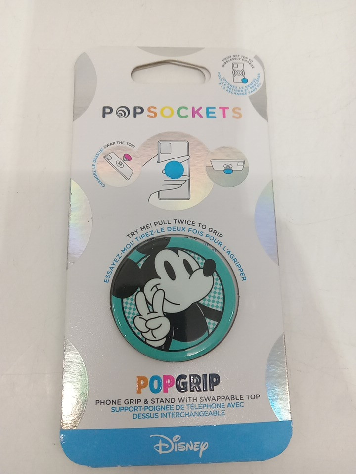POPSOCKETS POPGRIP Phone Grip & Stand with Swappable Top - Disney Peace Out Mickey Teal (Model: 113651) image 2