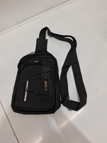 men's fashion sport crossbody bag with multi pocket storage - black image 3