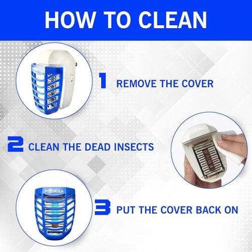 6pk MOSKILA Bug Zapper SET - NO chemicals & easy to clean - kids and pet safe -blue/white image 3