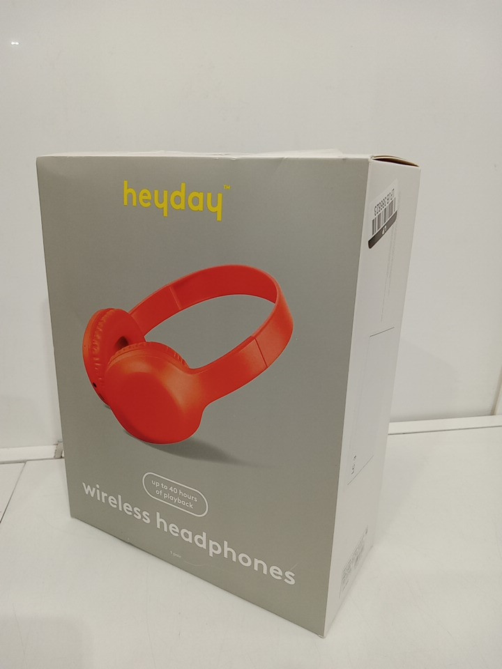 Heyday Bluetooth Wireless Over-Ear Headphones with 3.5mm aux cord - Orange image 2