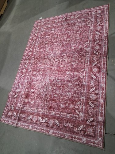 OPPODREAM Vintage Washable Area Rug - 7ft x 5ft - Hot Pink / Red image 2