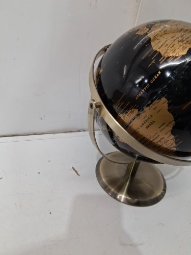 costway metallic world globe with metal stand - 9" - black/gold (model:50410381) image 4