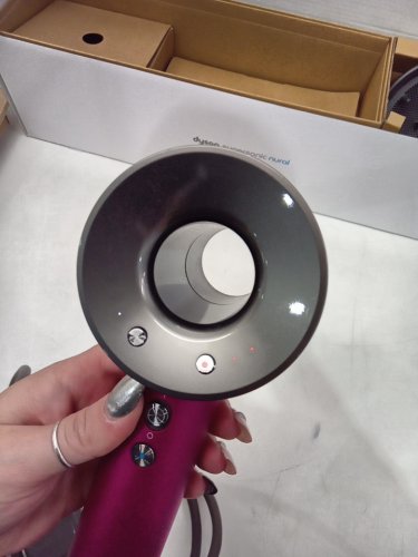 DYSON SUPERSONIC HAIR DRYER WITH STYLING CONCENTRATOR, SMOOTHING NOZZLE AND DIFFUSER - IRON/FUCHSIA - (model: hd07). image 6